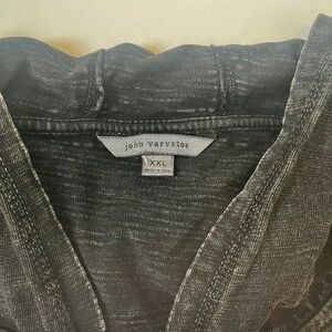 John Varvatos Men’s Black Vintage Wash Zip Hoodie | Relaxed Edge, Premium Cotton